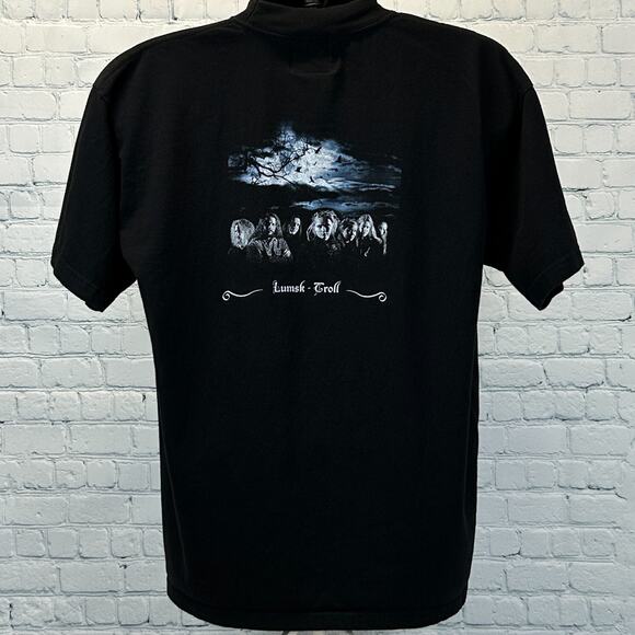 Vintage Y2Ks Lumsk Troll T Shirt Norwegian Folk Metal Band Black Mens L Large - Picture 3 of 8
